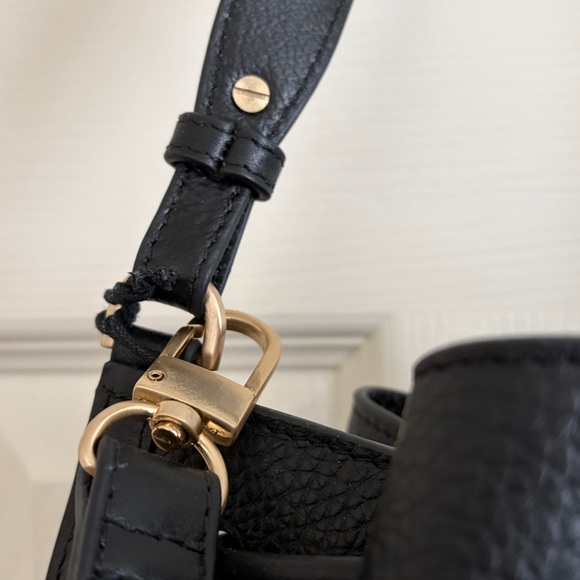 Burkely Black Pebbled Leather Drawstring Backpack - Picture 6 of 10